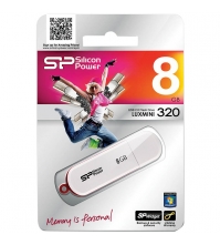 Память SiliconPower USB Flash  8GB USB2.0 Luxmini 320 белый