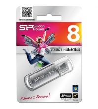 Память SiliconPower USB Flash  8GB USB2.0 Ultima II Silver хром (металл.корпус)