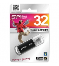 Память SiliconPower USB Flash 32GB USB2.0 Ultima II черный (металл.корпус)