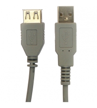 Кабель USB 2.0 A-A (m-f) удлинительный, 1.8 м, серый