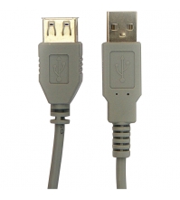 Кабель USB 2.0 A-A (m-f) удлинительный, 3.0 м, серый