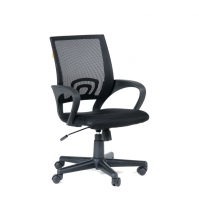 Кресло оператора Chairman 696 PL, спинка ткань-сетка чёрная/сиденье TW чёрная, механизм качания