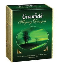 Чай Greenfield Flying Dragon, зеленый, 100 фольгированных пакетиков по 2 грамма
