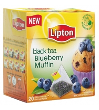 Чай Lipton Blueberry Muffin, черный, 20*1,4г, пирам.пак