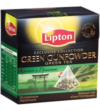 Чай Lipton Green Gunpowder, зеленый, 20*1,8г, пирам.пак