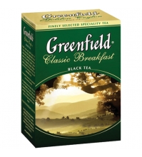 Чай Greenfield Classic Breakfast, черный, 100 фольгированных пакетиков по 2 грамма