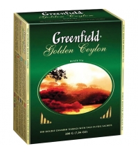 Чай Greenfield Golden Ceylon, черный, 100 фольгированных пакетиков по 2 грамма