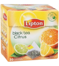 Чай Lipton Cirtus, черный ароматизированный, 20*1,8г, пирам.пак