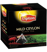 Чай Lipton Mild Ceylon, черный, 20*1,8г, пирам.пак