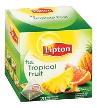 Чай Lipton Tropical Fruit Tea Citrys, черный, пирамидки, 20 пакетиков по 1,8граммов