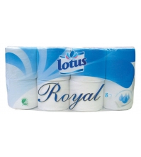 Бумага туалетная LOTUS Royal 3сл, 8рул/упак, белая