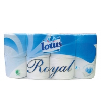 Бумага туалетная LOTUS Royal 3сл, 8рул/упак, белая