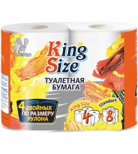 Бумага туалетная VEIRO KingSize 2сл, 37м, 4рул/упак, белая