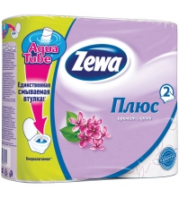 Бумага туалетная ZEWA Сирень 2сл, 4рул/упак, розовая