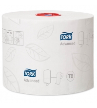 Бумага туалетная в Mid-size рулонах TORK Advanced(Т6) 2сл, 100м/рулон, белая мягкая