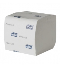 Бумага туалетная листовая TORK Premium(ZZ-сложение)(Т3) 2сл, 252листов/пач, белая, мягкая