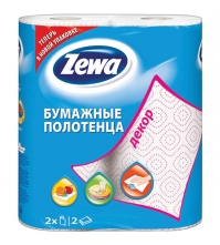Полотенца бумажные ZEWA Декор 2сл, 2рул/упак, с цветным клеем