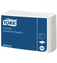 Салфетки бумажные диспенсорные TORK Universal(N2) 1сл, 25*30см, 250шт/пач, белые