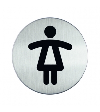 Инф. табличка WC женский, матированная сталь