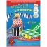 Картон цветной А4 6л. 6цв., двусторонний, Полоски, в папке