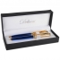 Набор Delucci: ручка шариковая, 1мм и ручка-роллер, 0,6 мм, синие, корпус синий/золото, подар. уп