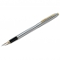 Ручка перьевая Golden Prestige синяя, 0,8мм, корпус хром/золото, пластик.футляр