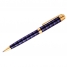 Ручка шариковая Delucci черная, 0,8мм, корпус черно-синий/золото, механизм поворотный, инд. уп.
