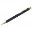 Ручка шариковая Golden Standard синяя, 0,7мм, корпус черный/золото, автоматическая, пласт.футляр