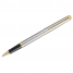 Ручка-роллер Hemisphere Stainless Steel GT черная, 1мм, корпус хром/золото, подар.уп.