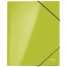 Папка для бумаг на резинке Leitz WOW, ламинированный картон, с 3-мя клапанами, зеленый глянцевый