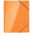 Папка для бумаг на резинке Leitz WOW, ламинированный картон, с 3-мя клапанами, оранжевый глянцевый