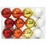Набор пластиковых шаров 12 шт, 60 мм, красный/оранжевый/золотой/белый