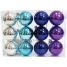 Набор пластиковых шаров 12 шт, 60 мм, фиолетовый/синий/цвет морской волны/серебряный