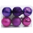 Набор пластиковых шаров 6 шт, 50 мм, фиолетовый/цвет фуксии
