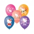Воздушные шары, 50шт, М12/30см, Hello Kitty, 3цв., пастель, шелк