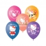 Увеличить Воздушные шары, 50шт, М12/30см, Hello Kitty, 3цв., пастель, шелк