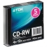 Диск CD-RW 700Mb TDK 4-12х Slim