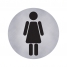 Инф.наклейка WC женский d75мм, самоклеящаяся, металлизированная